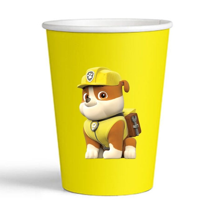 Paw Patrol Rubble Stickerlı Bardak - 5 Adet