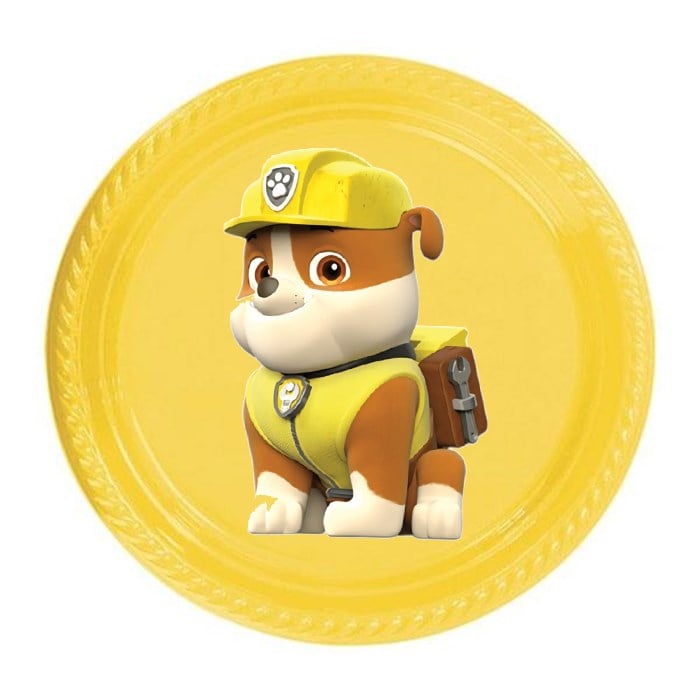 Paw Patrol Rubble Stickerlı Tabak - 5 Adet