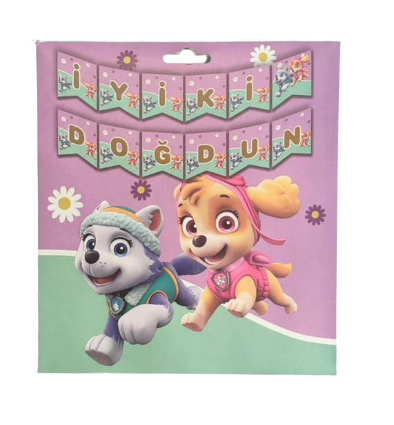 Paw Patrol Skye ve Everest İyi ki Doğdun Banner Afiş