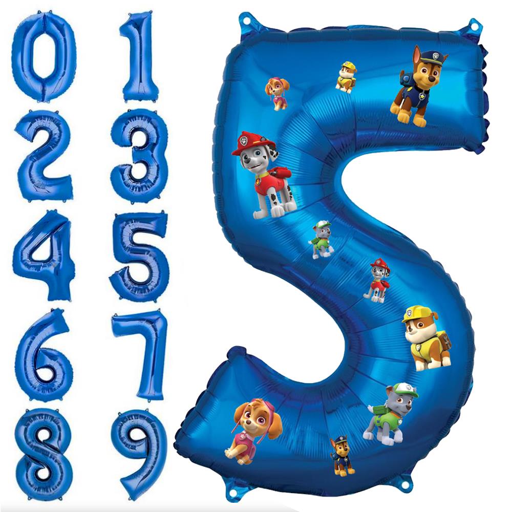 Paw Patrol Temalı Etiketli Mavi Folyo Balon