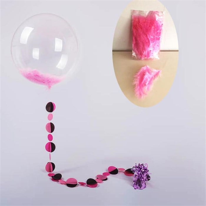 Pembe Şeffaf Balon Tüyü - 100 Adet
