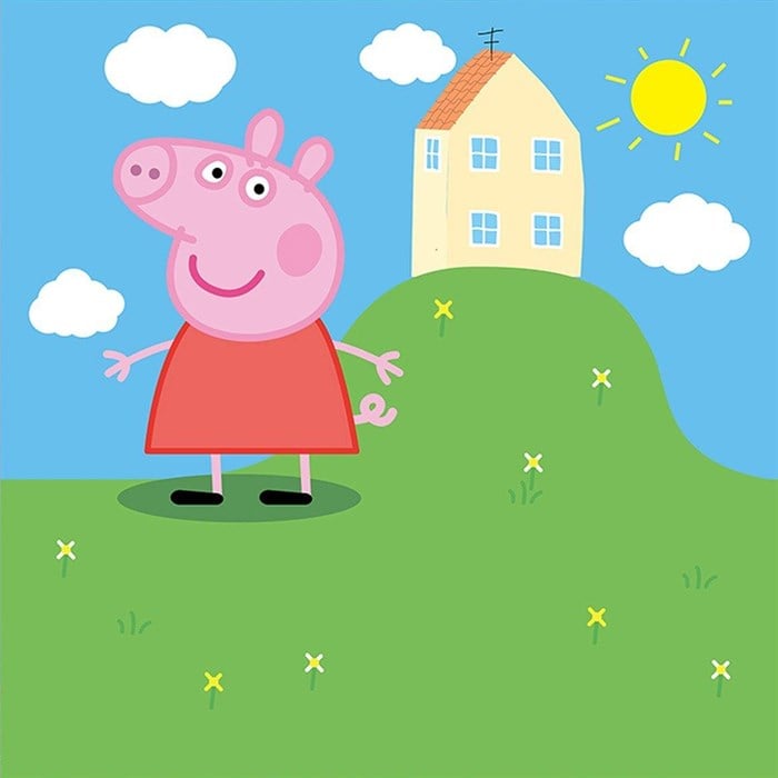 Peppa Pig Doğum Günü Kare Kişiye Özel Afişi - 2 Boy Seçenekli