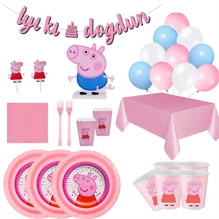 Peppa Pig Doğum Günü Seti 10 Kişilik