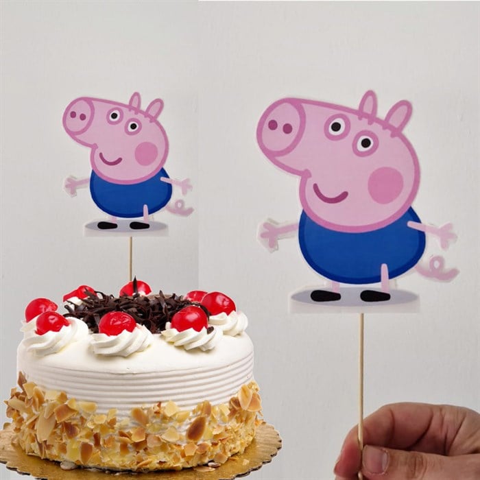 Peppa Pig Mavi Çubuklu Maket Süs