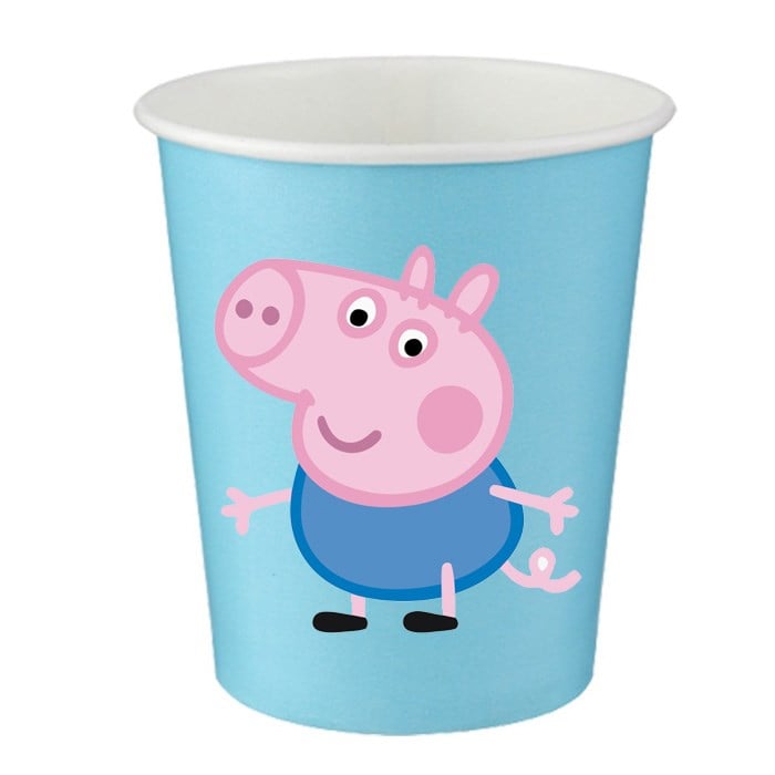 Peppa Pig Stickerlı Mavi Bardak - 8 Adet