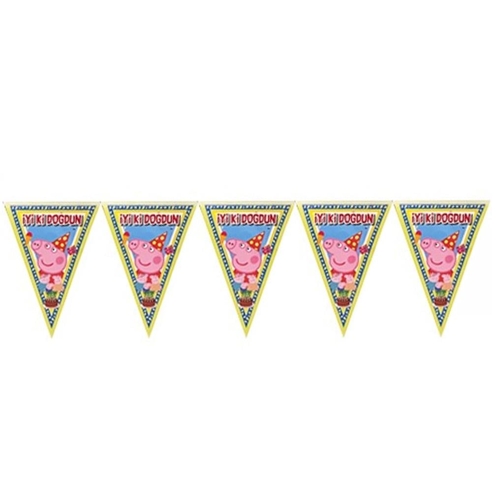 Peppa Pig Temalı Flama Bayrak
