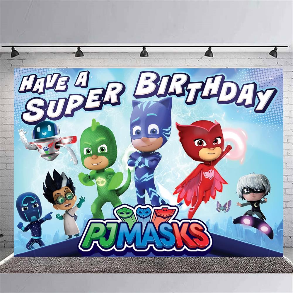 Pijamaskeliler Konsepti Doğum Günü Branda Afişi