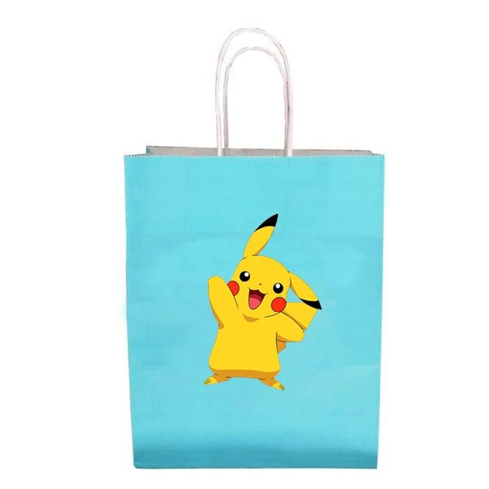 Pikachu Mavi Karton Hediye Çantası - 1 Adet