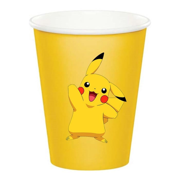 Pikachu Stickerlı Bardak - 8 Adet