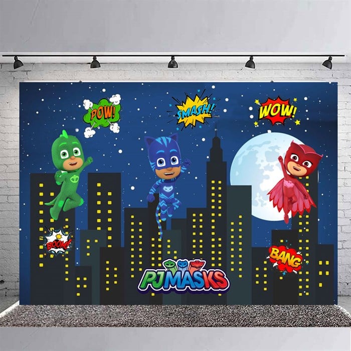 Pj Masks Doğum Günü Branda Afişi - 70 cm - 100 cm