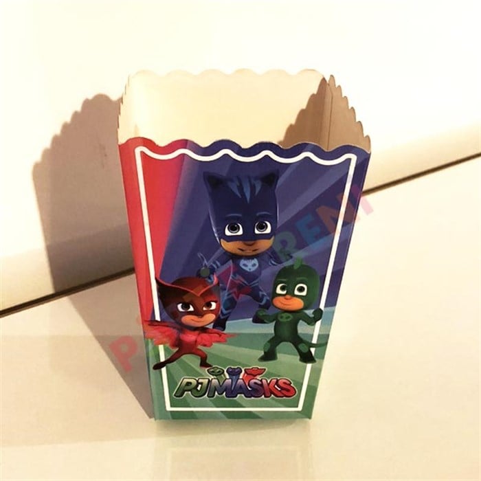 Pj Masks Pijamaskeliler Doğum Günü Temalı Mısır Popcorn Kutusu - 10 Adet