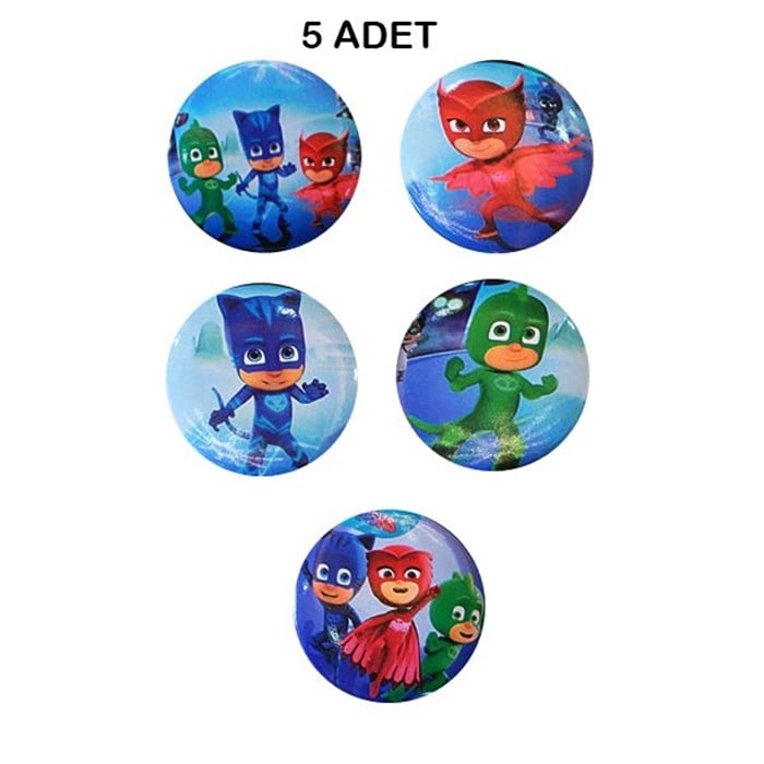 Pj Masks Pijamaskeliler Rozet - 5 Adet