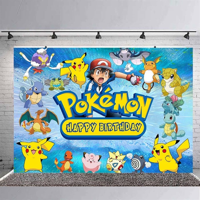 Pokemon Doğum Günü Branda Afişi - 2 Boy Seçenekli