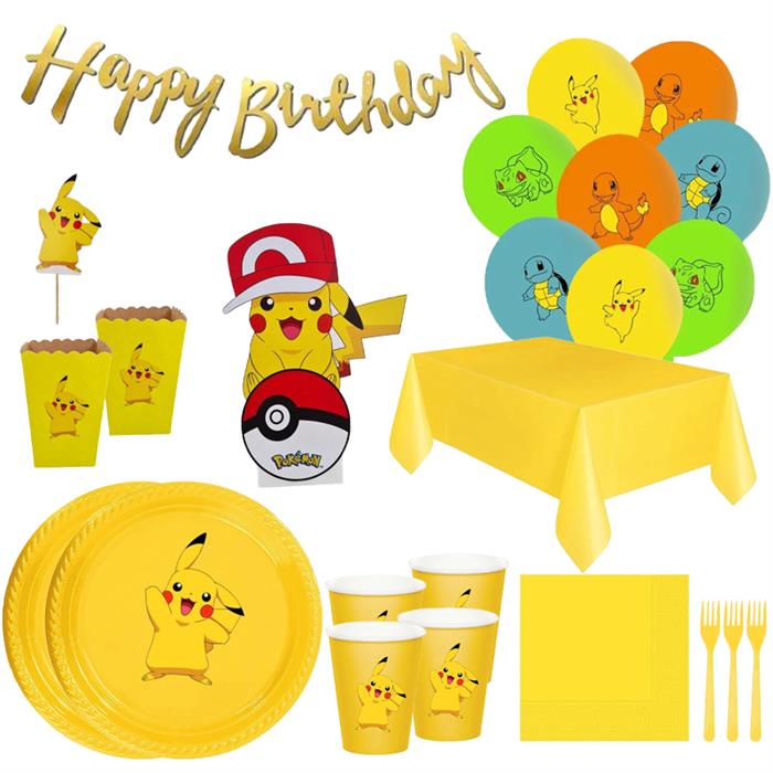 Pokemon Doğum Günü Seti 10 Kişilik