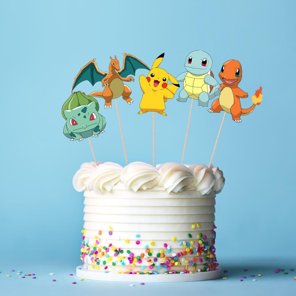 Pokemon Temalı Pasta Çubuk Süs Seti 5'li