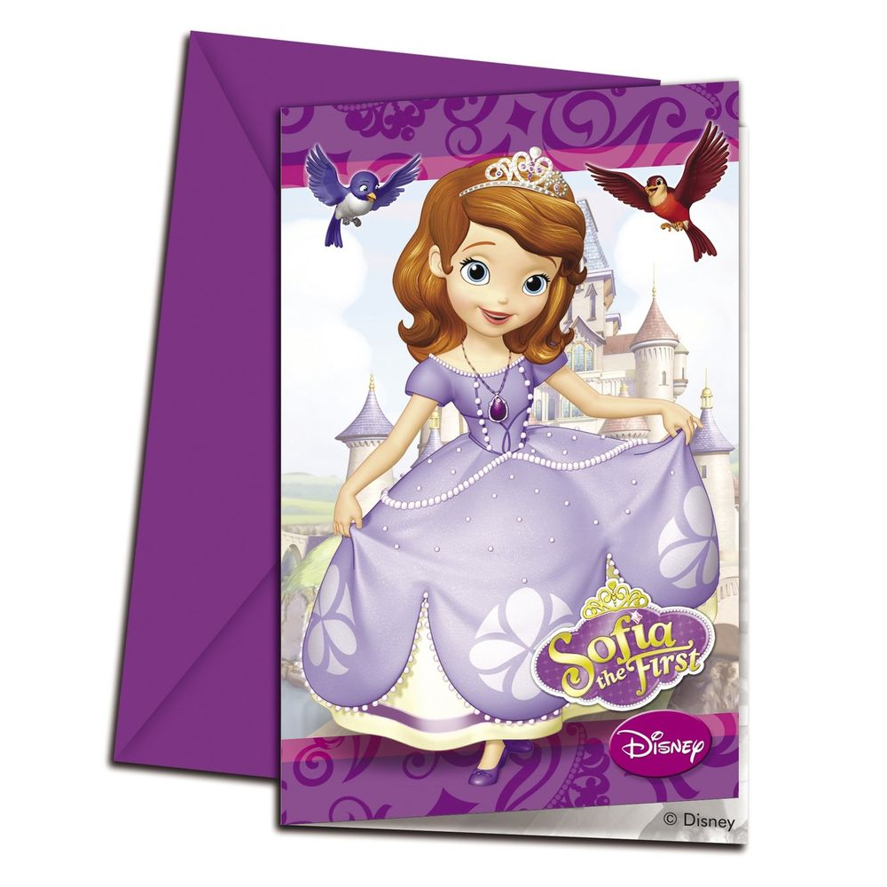 Prenses Sofia Doğum Günü Temalı Davetiye - 10 Adet