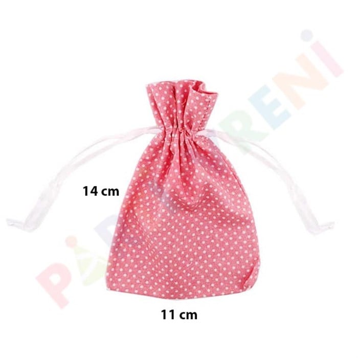 
Puantiyeli Pembe Kumaş Kese - 11 cm x 14 cm - 10 Adet
