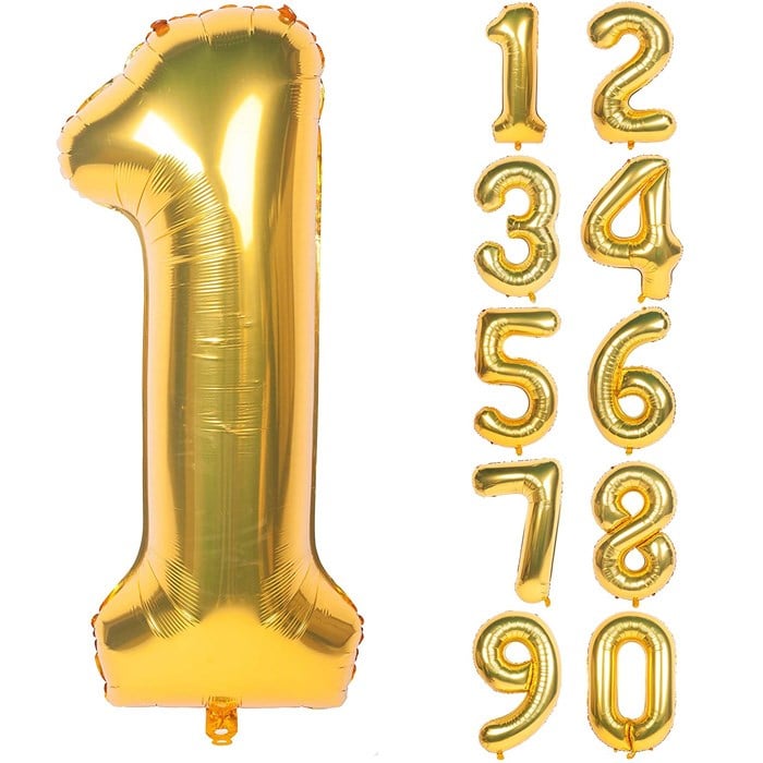 Rakam Gold Folyo Balon 1 Metre Seçenekli
