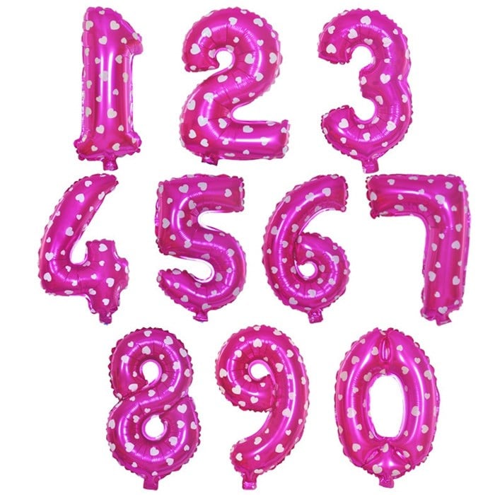 Rakam Pembe Kalpli Folyo Balon 40 cm Seçenekli