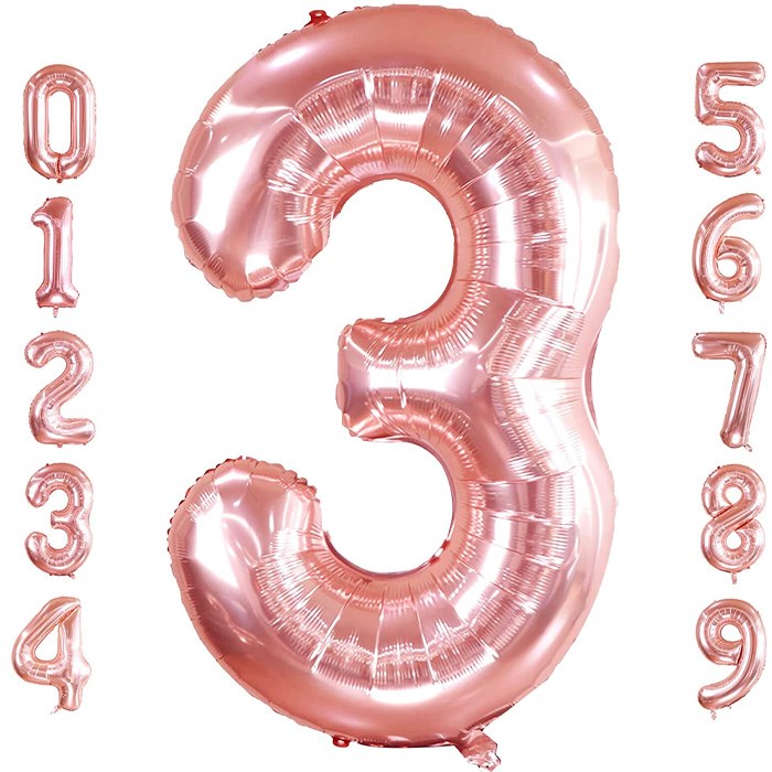 Rakam Rose Folyo Balon 1 Metre Seçenekli
