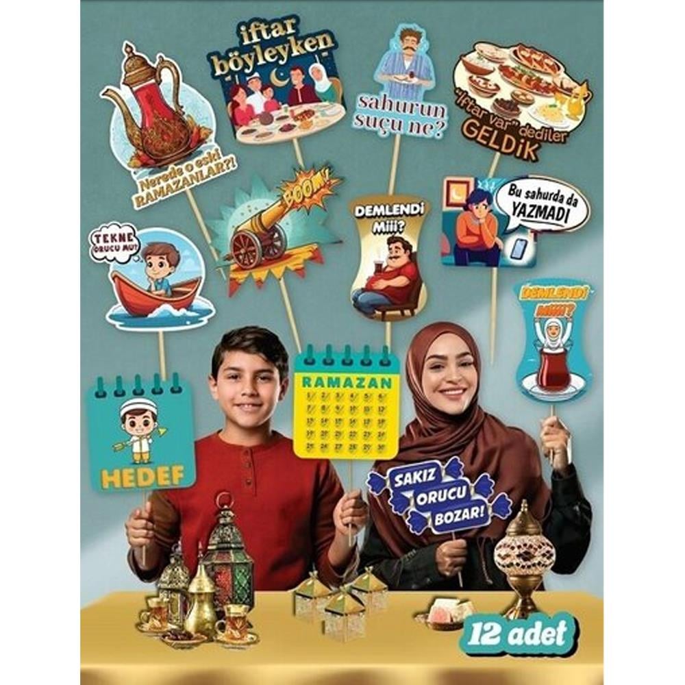 Ramazan Konsepti Konuşma Balonu Seti 12'li