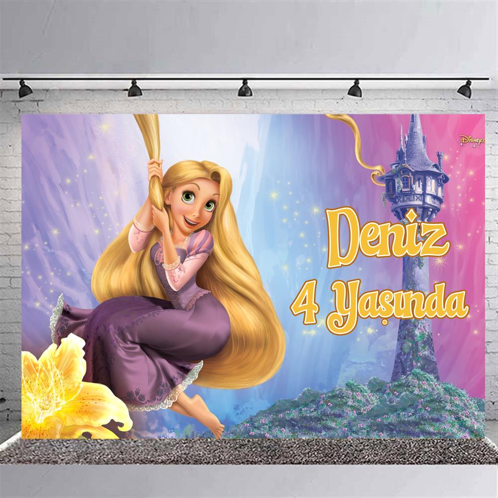 Rapunzel Temalı Kişiye Özel Doğum Günü Afişi