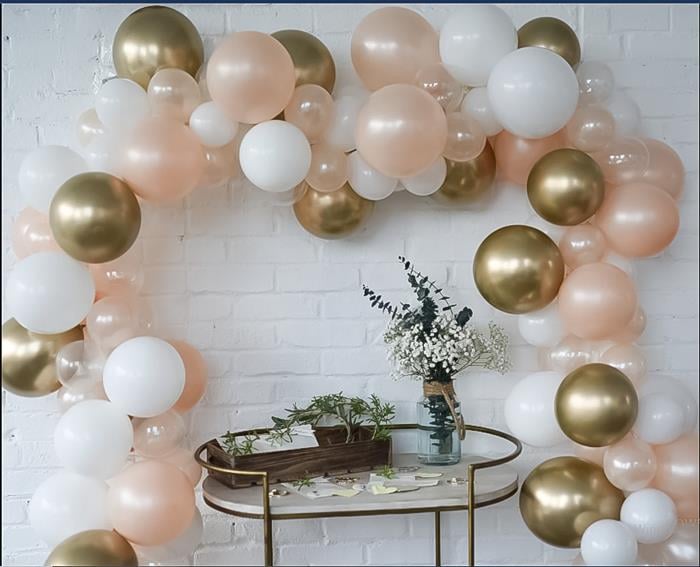 Rose Gold Beyaz Gold Krom Balon Zincir Seti 2.5 Metre