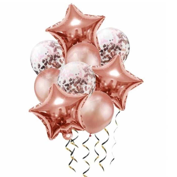 Rose Gold Yıldızlı Balon Seti