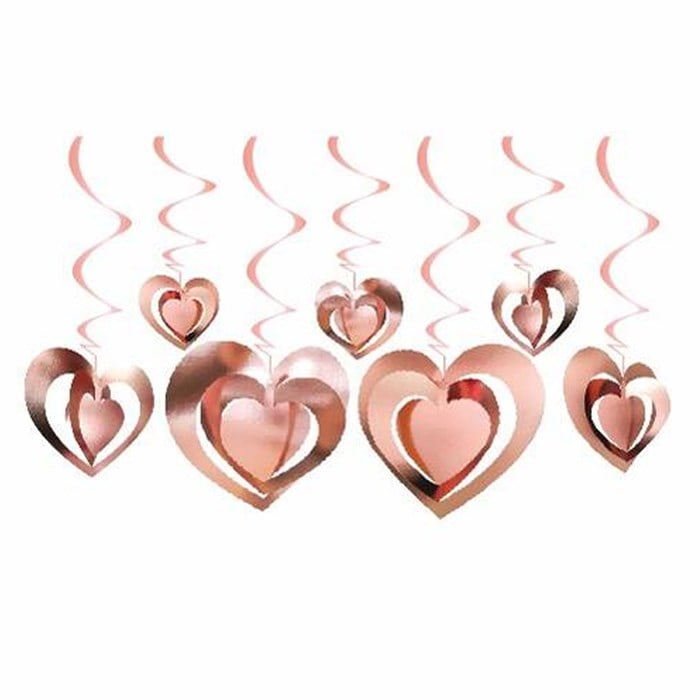 Rose Kalp Tavan Süs 12'li