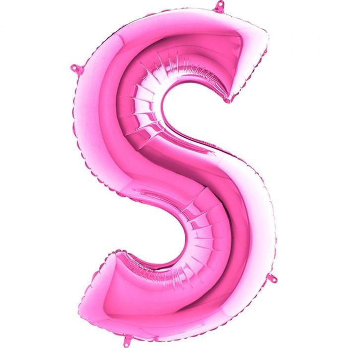S Harfi Fuşya Folyo Balon 1 Metre