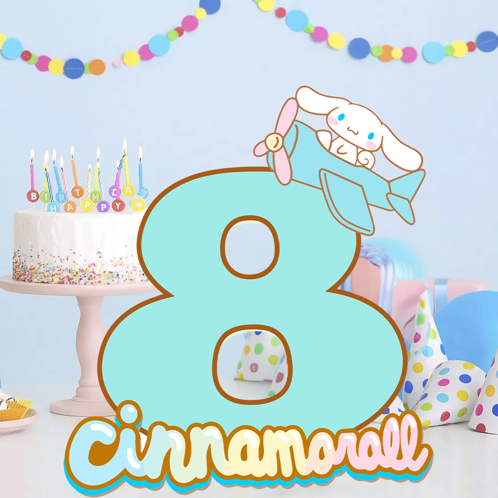 Sanrio Cinnamoroll Temalı 8 Rakam Dekoratif Pano