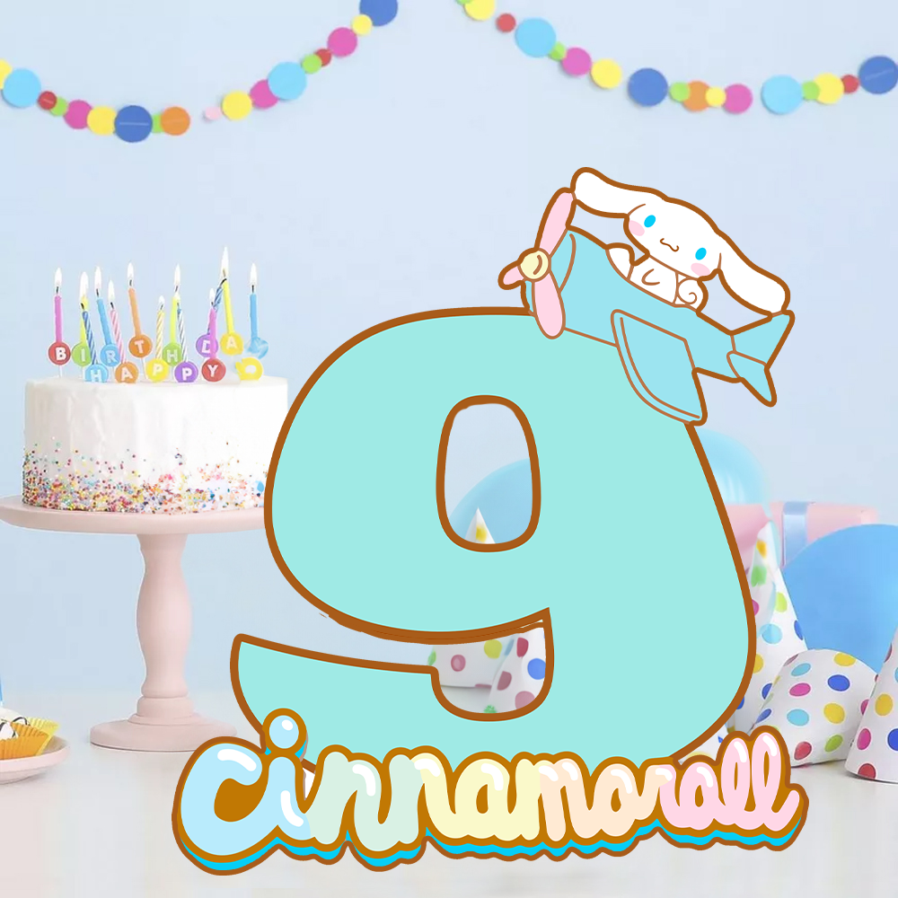 Sanrio Cinnamoroll Temalı 9 Rakam Dekoratif Pano