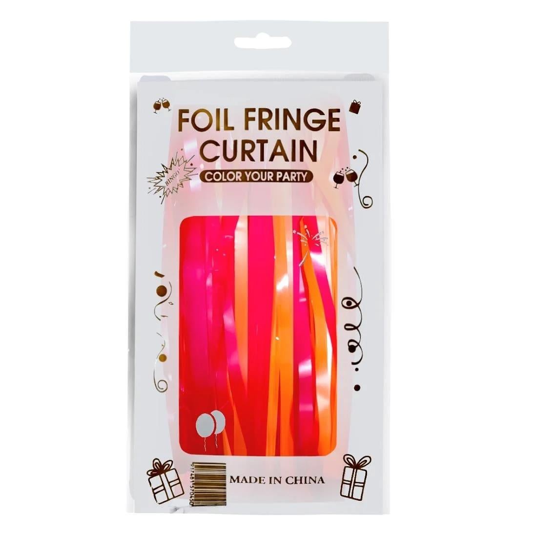 Sarı Kırmızı Işıltılı Püsküllü Arka Fon Perdesi
