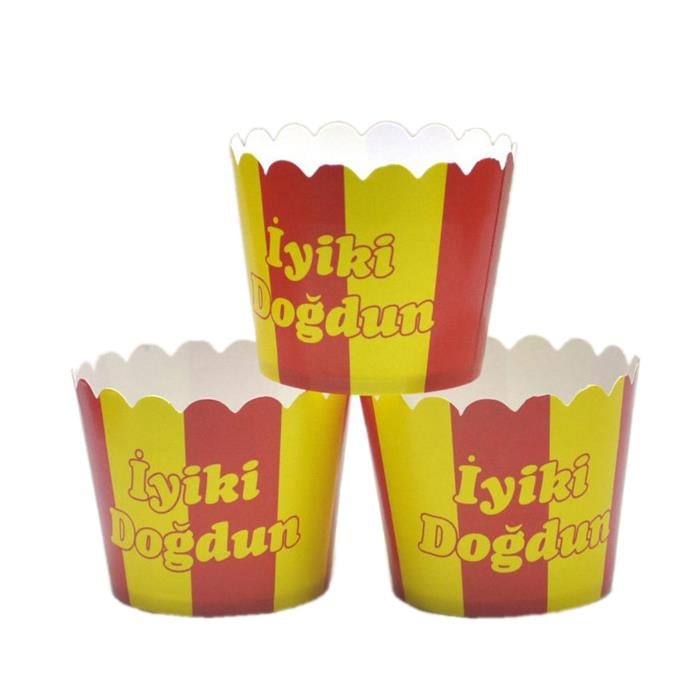 Sarı Kırmızı Temalı Cupcake Kapsülü 10'lu