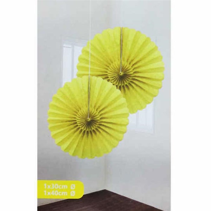 Sarı Yelpaze Süs Seti 2'li