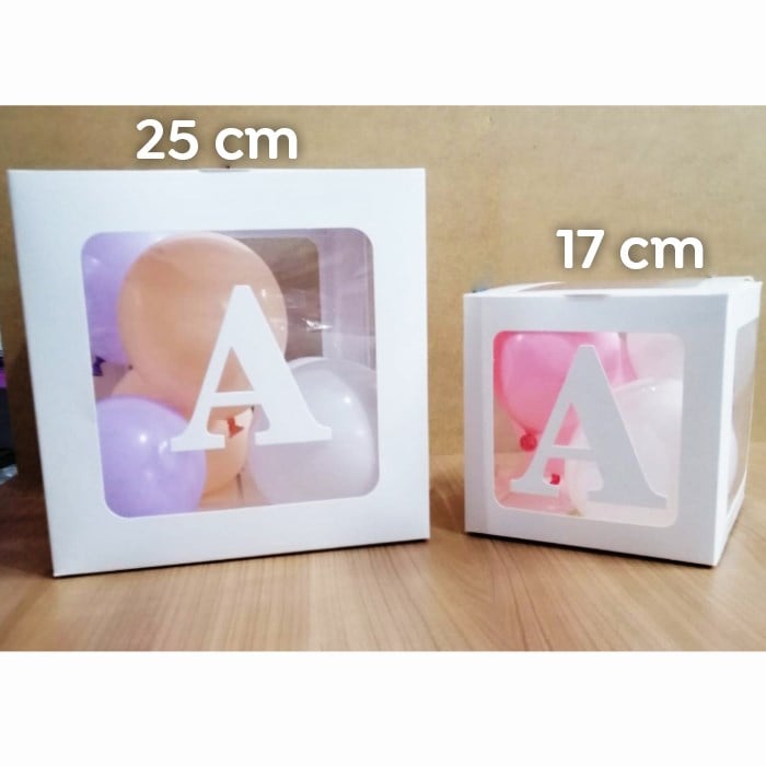 Şeffaf Kutu ve Harf - Beyaz - 17 Cm