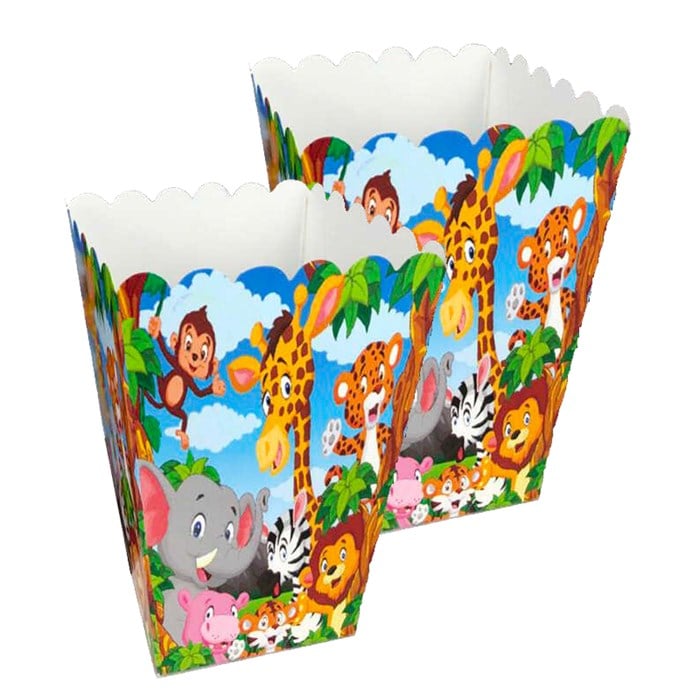 Sevimli Hayvanlar Mısır Popcorn Kutusu - 10 Adet