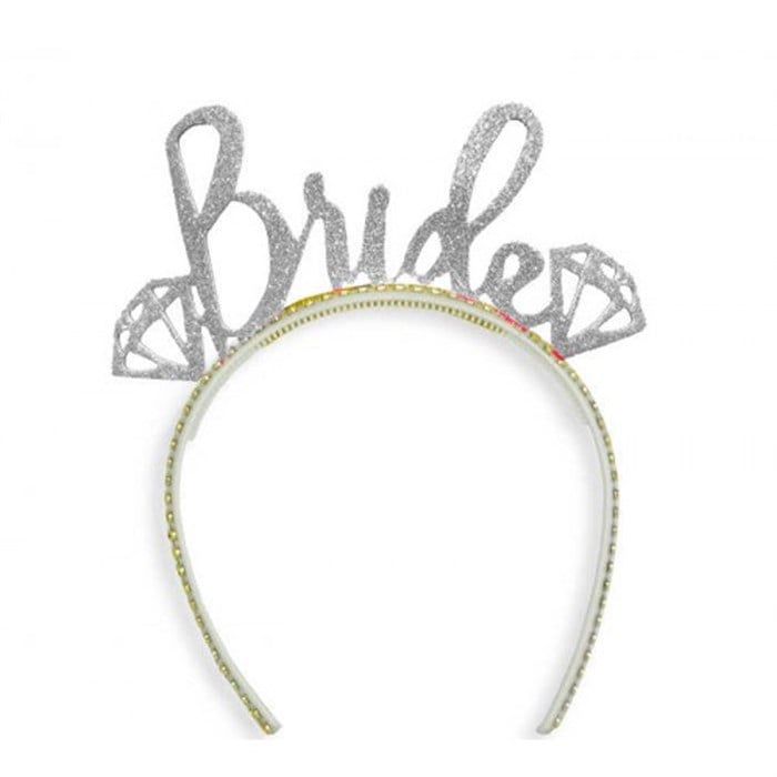 Simli Eva Gümüş Bride Taç