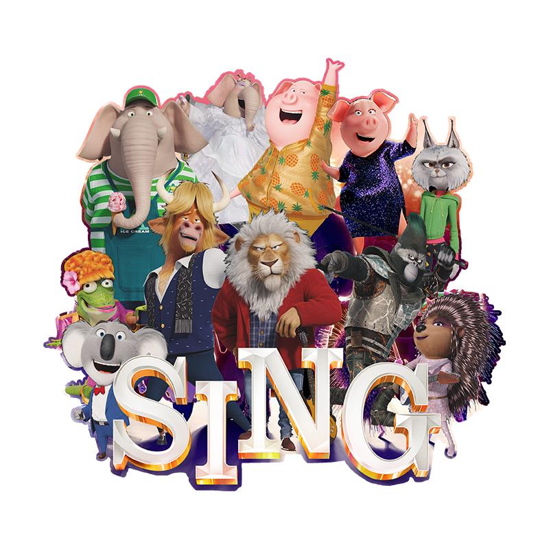 Sing 2 Temalı 12cm Çıkartma