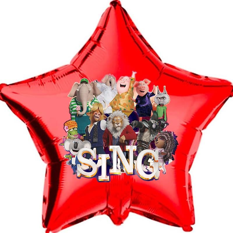 Sing 2 Temalı Kırmızı Yıldız Folyo