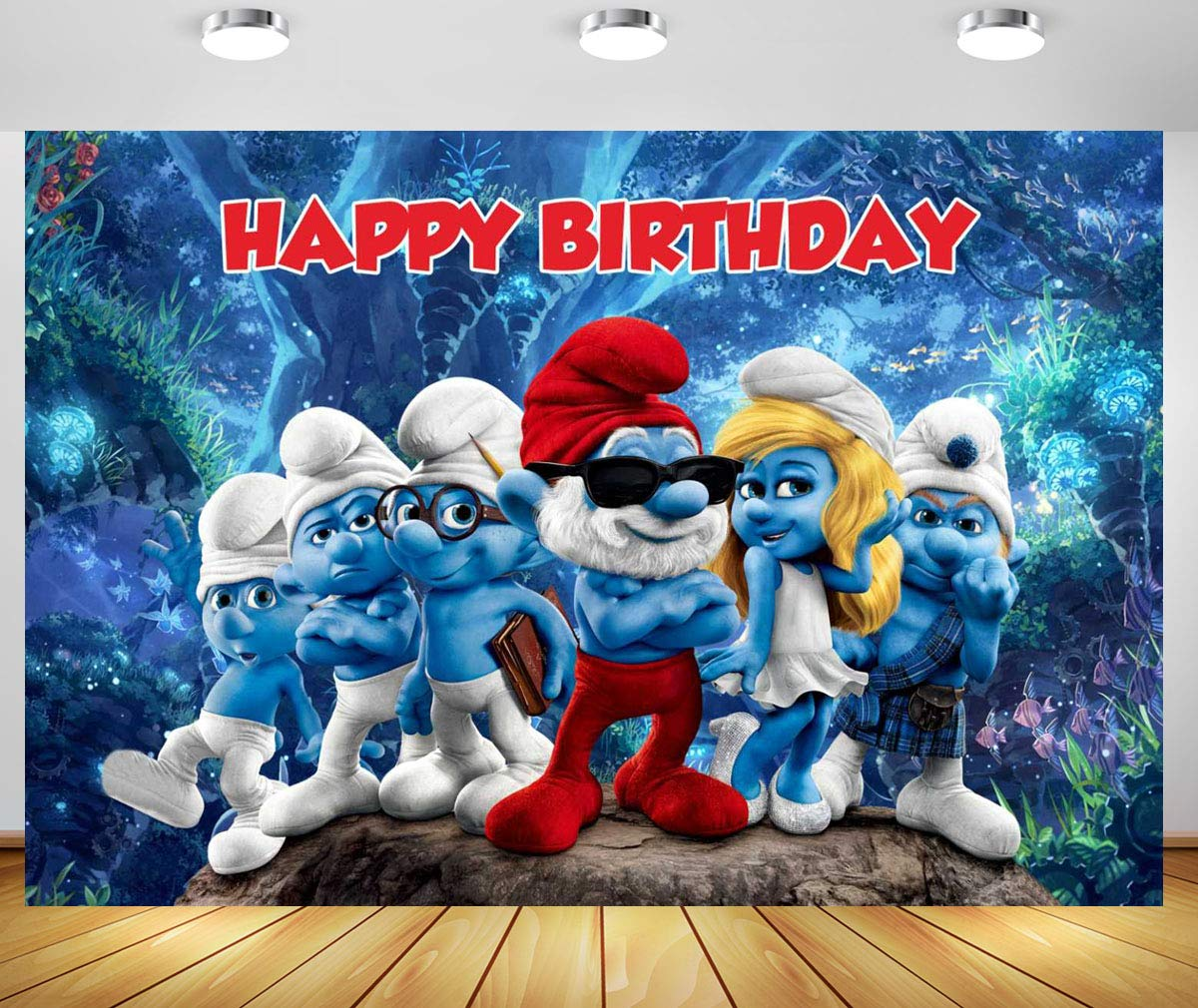 Şirinler Temalı Doğum Günü Branda Afişi