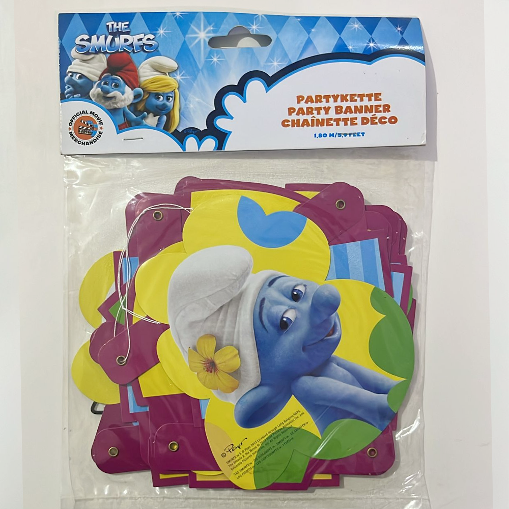 Şirinler Temalı Lisanslı Happy Birthday Kaligrafi