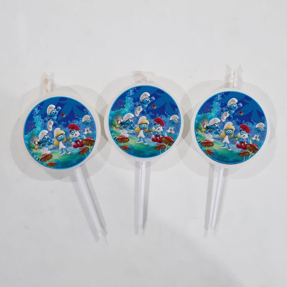 Şirinler Temalı Mum 3 Adet