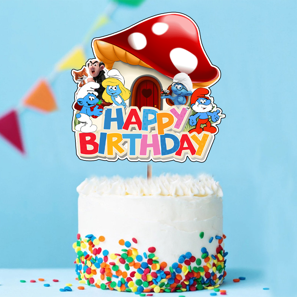 Şirinler Temalı Pasta Süsü 25cm