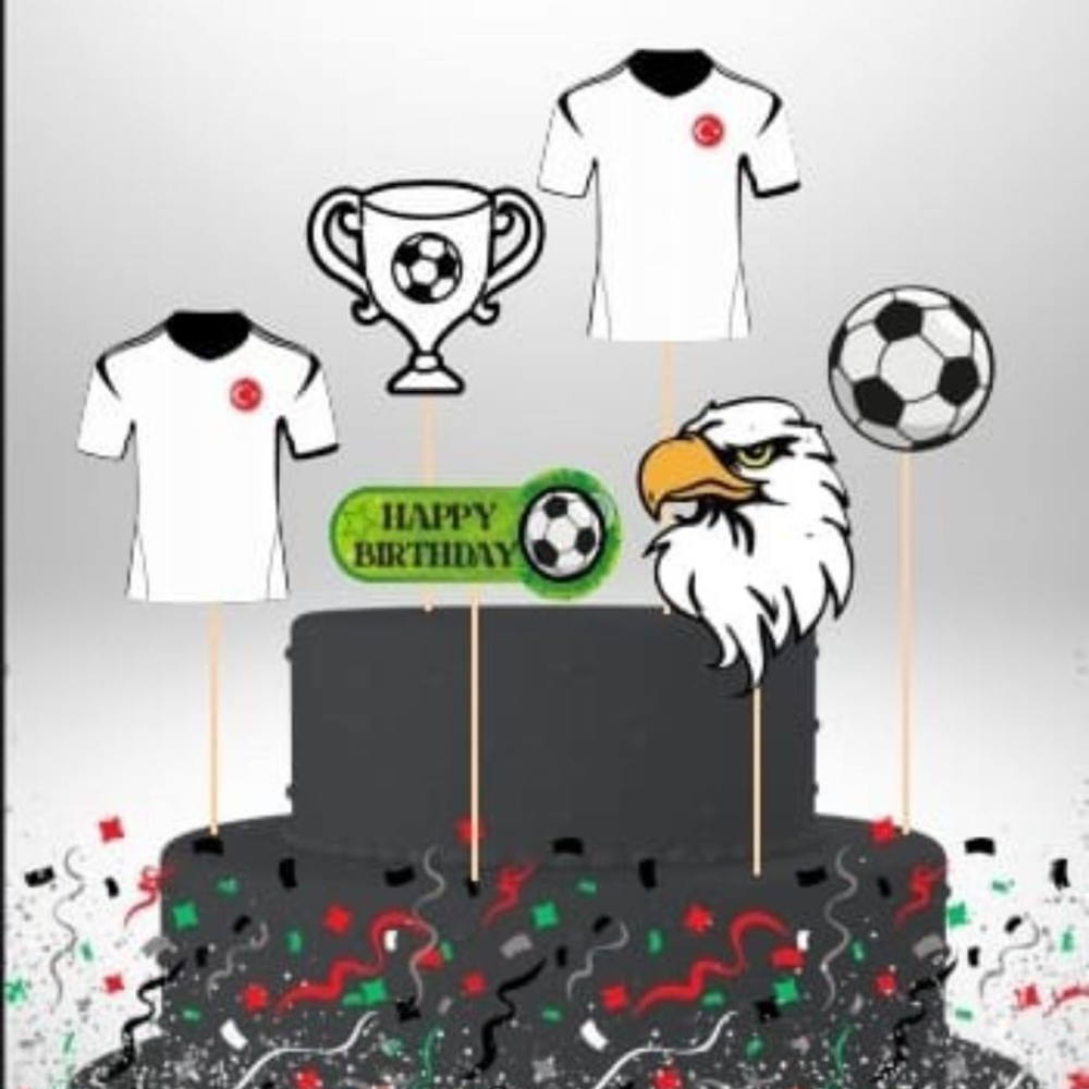 Siyah Beyaz Temalı 6'lı Kürdan