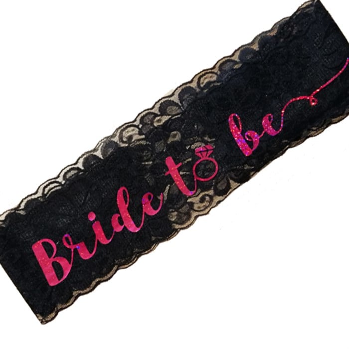 Siyah Dantelli Bride To Be Kuşak