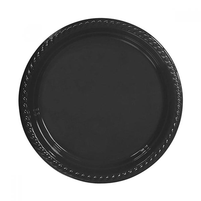 Siyah Plastik Tabak 22 cm 10'lu