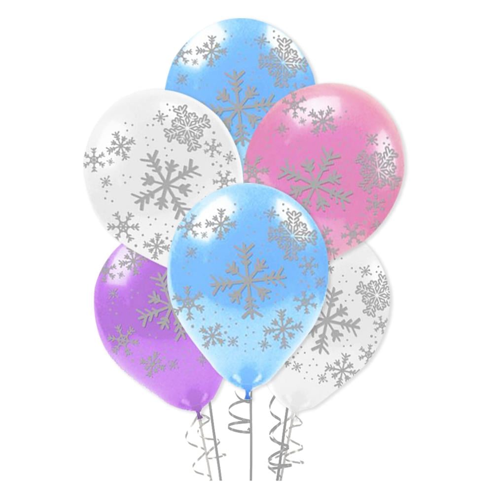 Snowflakes Kar Tanesi Baskılı Balon 5 Adet