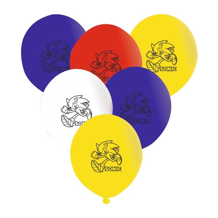 Sonic Boom Konsepti Baskılı Balon - 5 Adet
