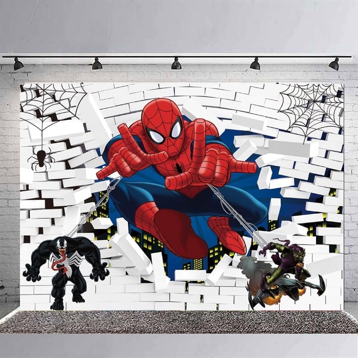 Spiderman Doğum Günü Branda Afişi - 3 Boy Seçenekli